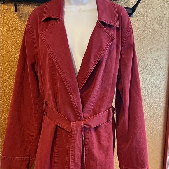 Lane Bryant Women's Red Denim Trench Coat - Picture 13 of 15